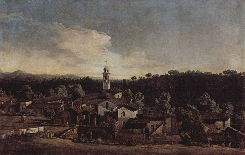 Bernardo Bellotto Das Dorf Gazzada, Blick vom Suden oil painting image